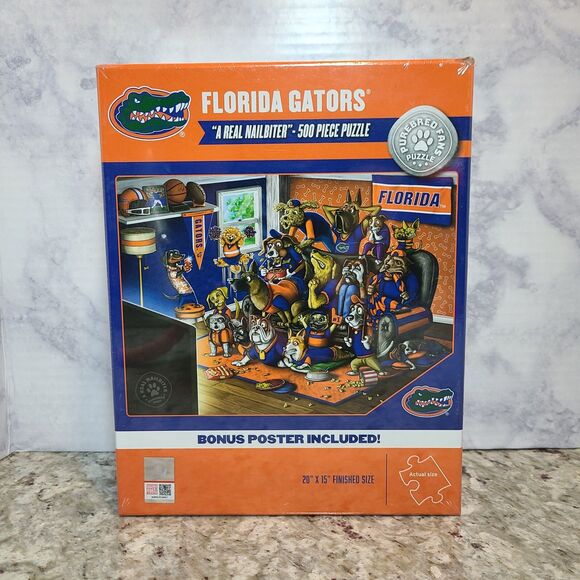 Florida Gators "A Real Nailbiter" - 500 Piece Puzzle Bonus Poster - Picture 1 of 4